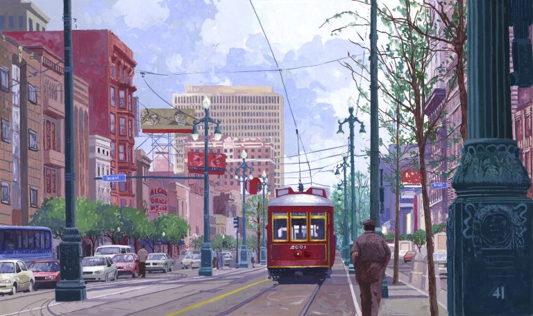 Red Trolley print 14 X 23